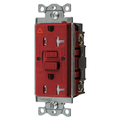 Hubbell Wiring Device-Kellems Power Protection Devices, Receptacle, Self Test, GFCI, IG, TRWR, Commercial Grade, 20A 125V, 2-Pole 3-Wire Grounding, 5-20R, Red GFTWRST20RIG